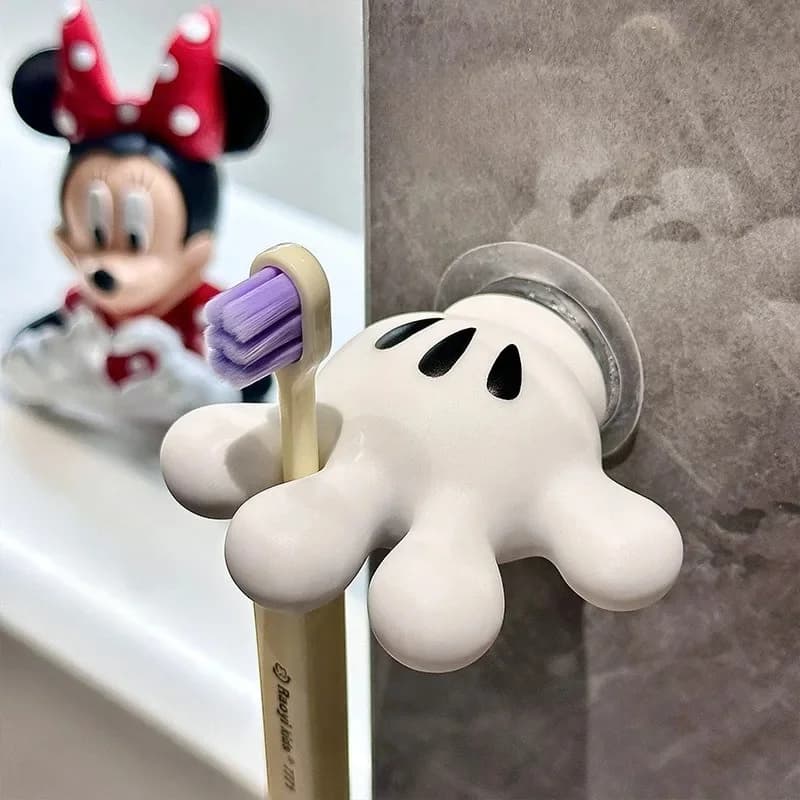 Porta spazzolino Disney Mickey Palm Simpatico bagno Ventosa Gancio multifunzionale Gancio senza cuciture Decorazione bagno Regalo