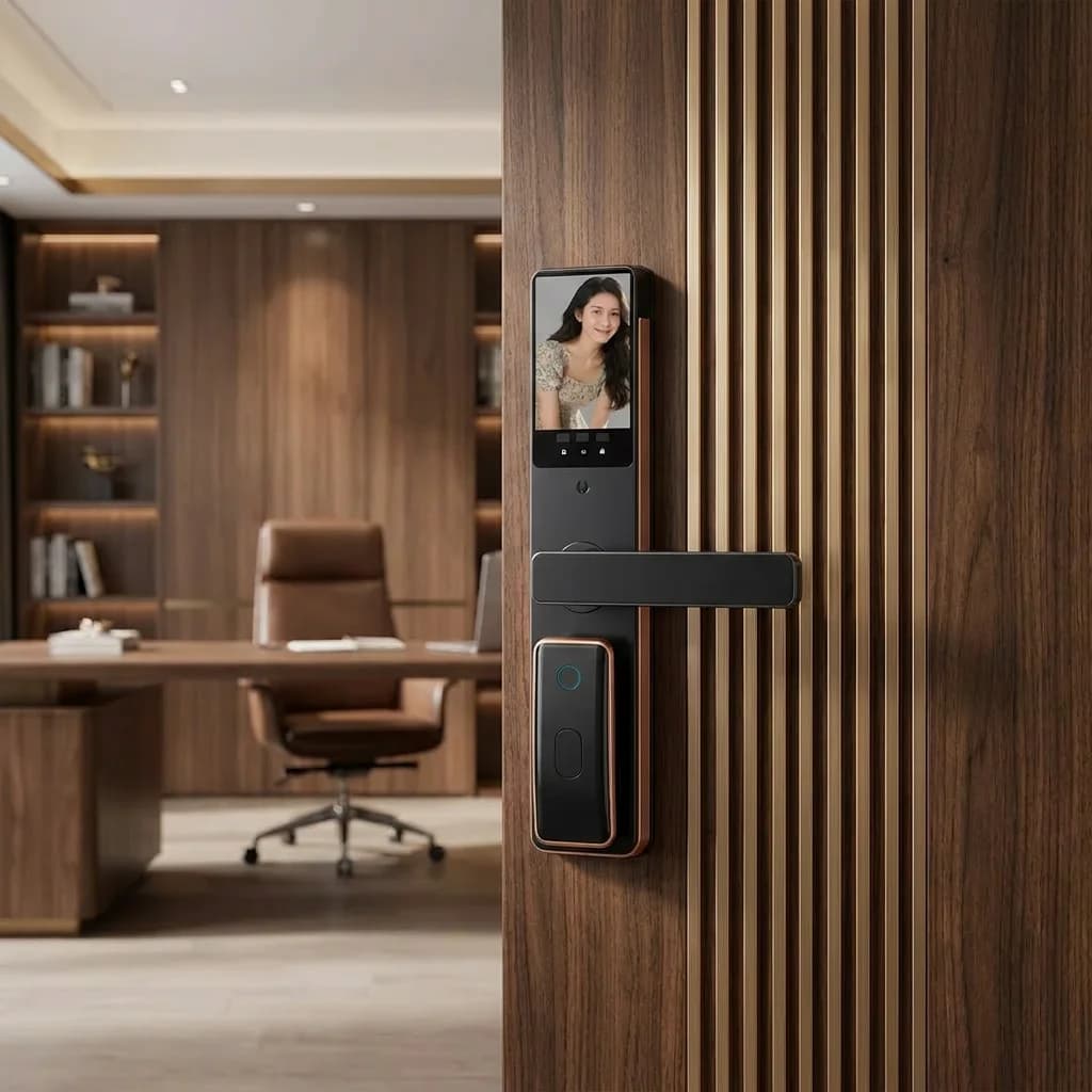 Luxury K19 Tuya Smart Lock Door With Security Door Aluminum Alloy Camera Video Doorbell Full Auto 3D Face Palm-Vein Recognition