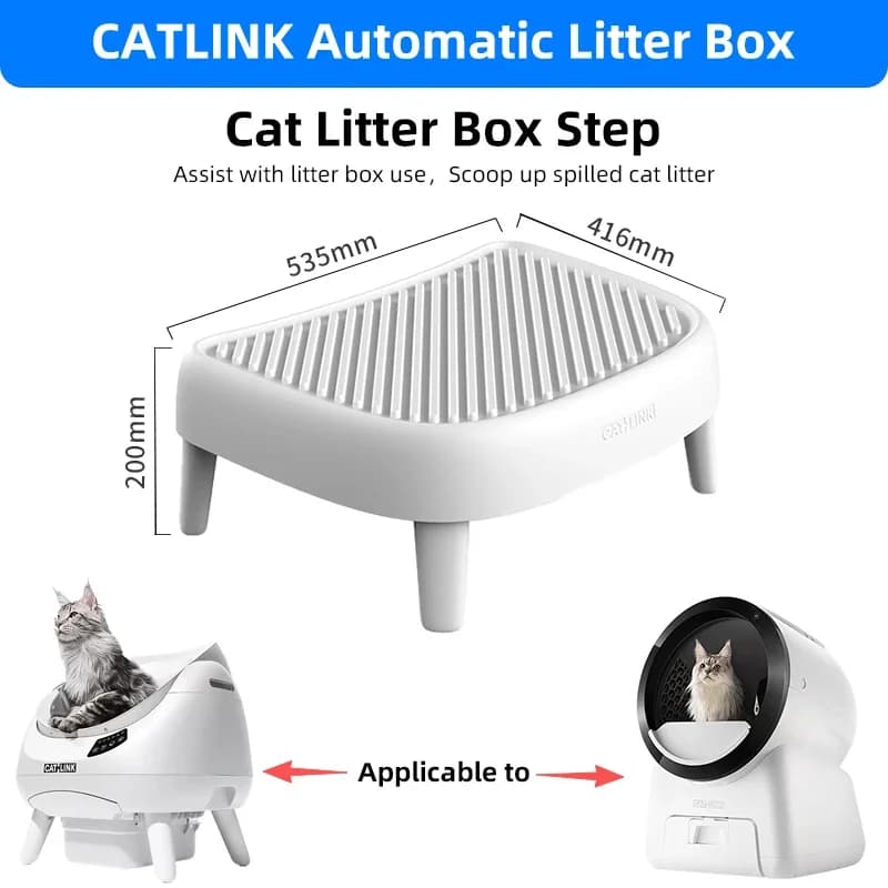 CATLINK Rialzo per lettiera automatica per un facile accesso da parte di gatti piccoli e anziani, previene lo spargimento della lettiera, accessori