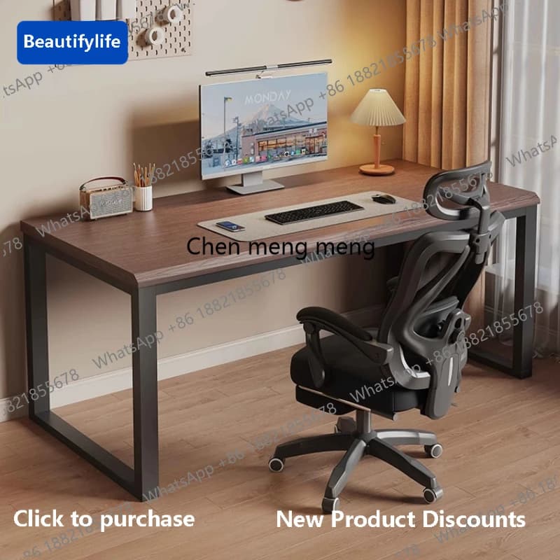 Scrivania Minimalista A56 per Camera da Letto e Ufficio, Design per Due Persone, Scrivania Unica per Computer e Gaming, Mobili da Ufficio