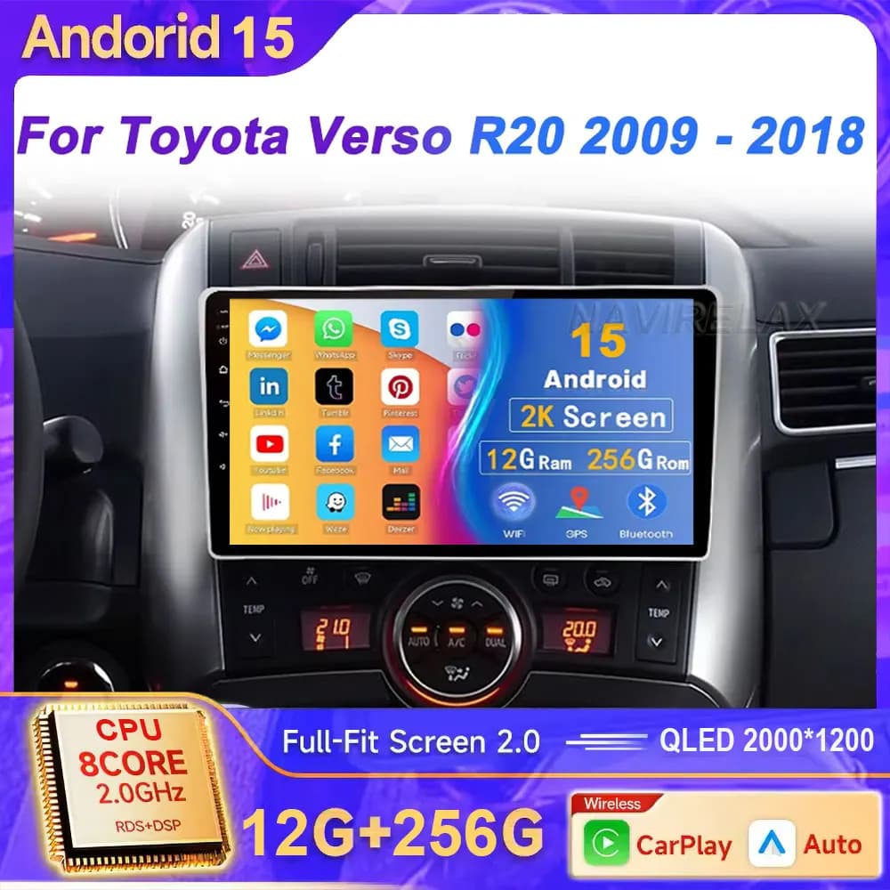 Android Wireless CarPlay Android Auto Autoradio per Toyota Verso R20 2009 - 2018 Car Smart Systems Smart GPS Car Radio