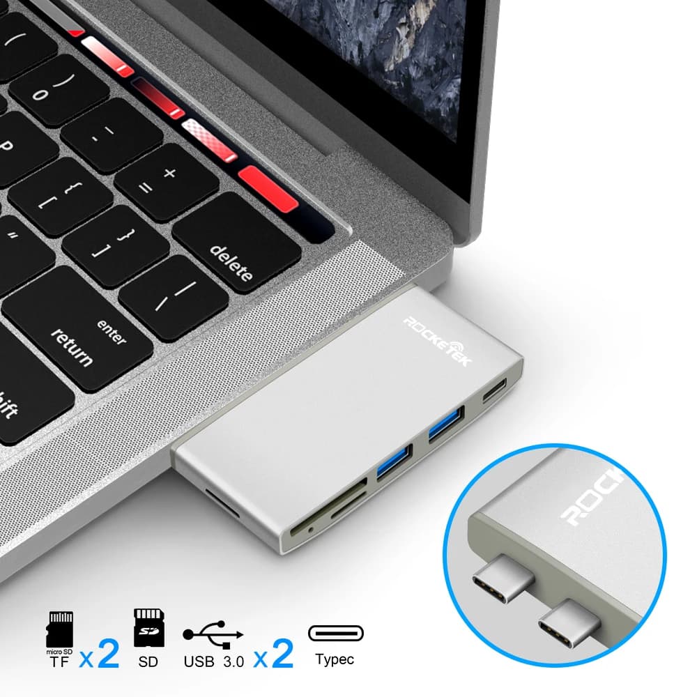 multi type c 3.0 USB hub port adapter Power Interface splitter SD/TF Card Reader for MacBook pro pc laptop accessories