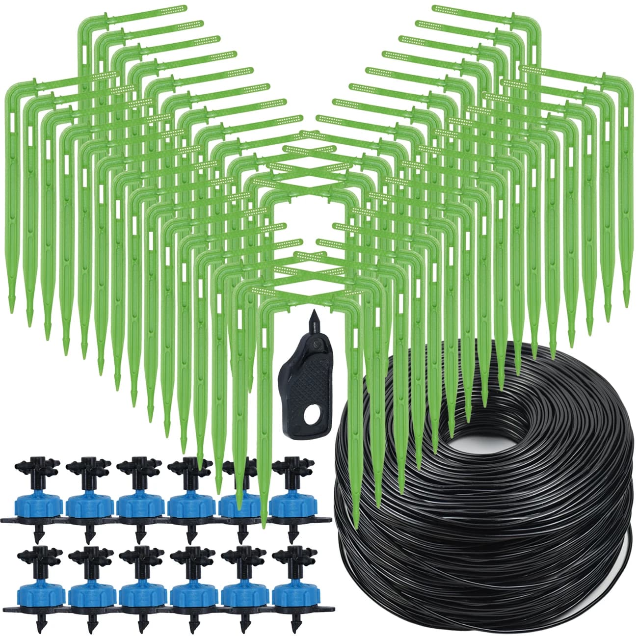 Sistema di irrigazione a goccia per irrigazione a effetto serra trasmettitore a 2 vie con freccia a goccia per irrigazione a 4 vie da 3/5mm per prato da giardino in vaso 10set/20set