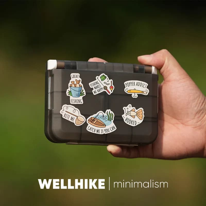 WELLHIKE Scatola Porta Attrezzatura da Pesca Portatile Multifunzionale a Doppio Lato con Scomparti per Esche, Ami, Cucchiaini e Accessori da Pesca