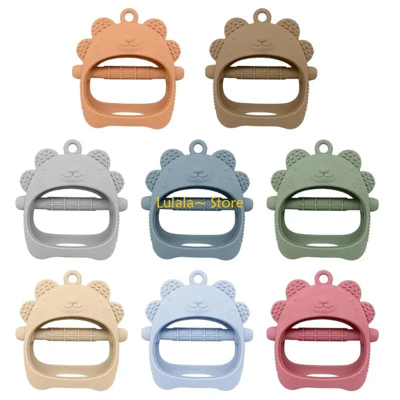 Y4QA Guanti da dentizione in silicone per bambini Giocattolo da masticare sicuro per neonati per prevenire masticazione delle