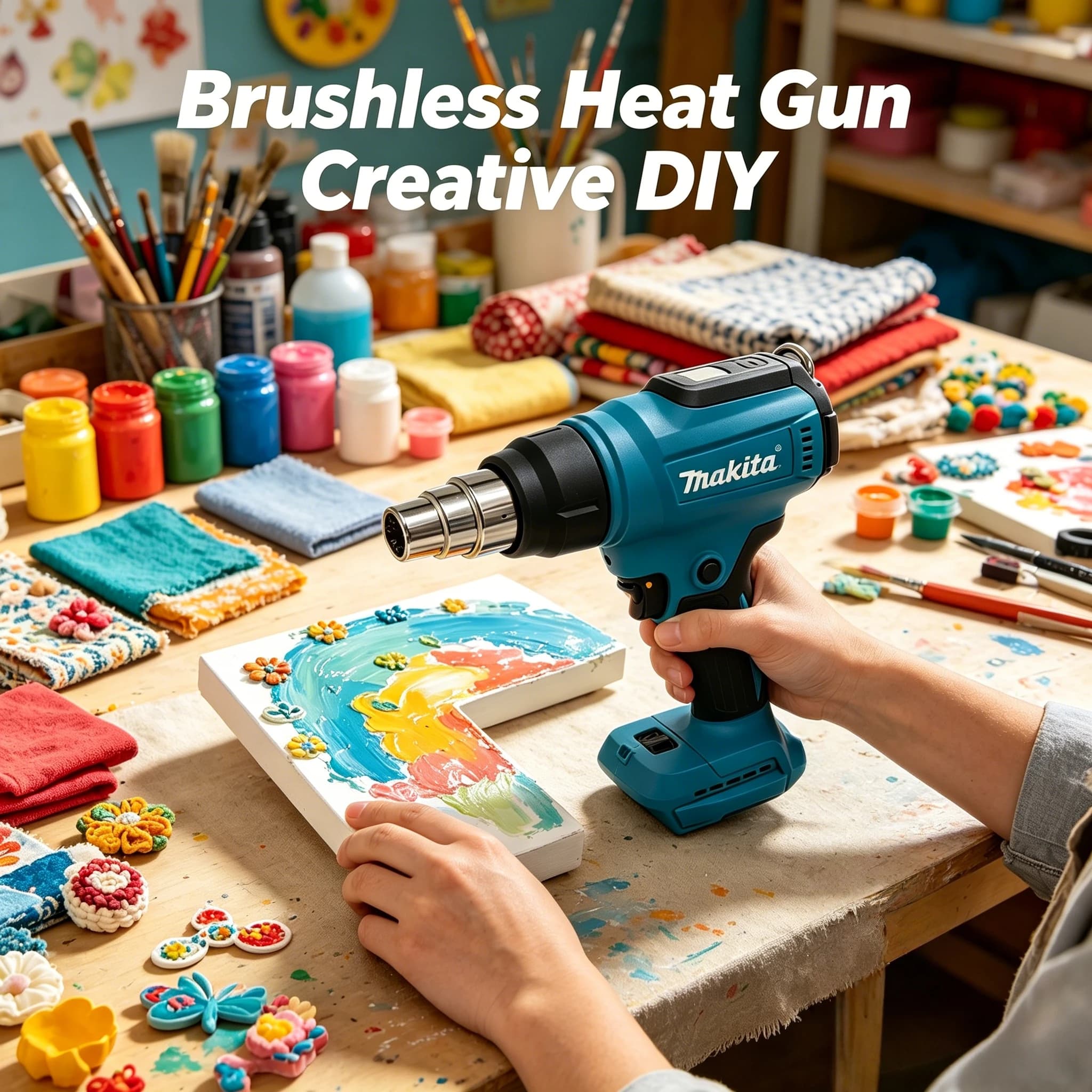 Makita 18V Portable Heat Gun | 550°C Variable Temp & LED Display for Soldering & Shrinking