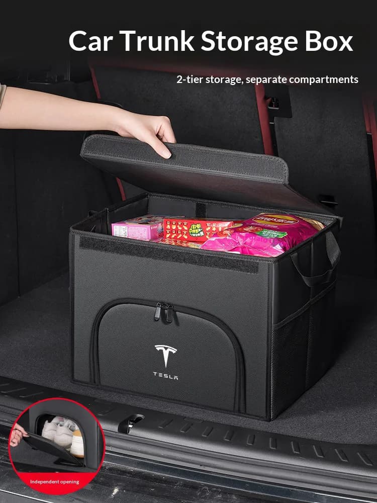 Per Tesla Modello 3 Modello X Modello S Modello Y Cybertruck Baule di un'auto Scatola di immagazzinaggio pieghevole scatola di immagazzinaggio per scarpe Accessori auto