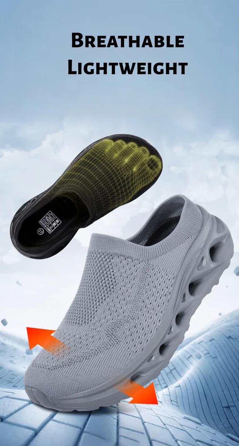 Men's Plus Size Breathable Mesh Sock Shoes, Casual Woven Trainers, Couple's Shoes, Soft Hiking Women Walking Shoes