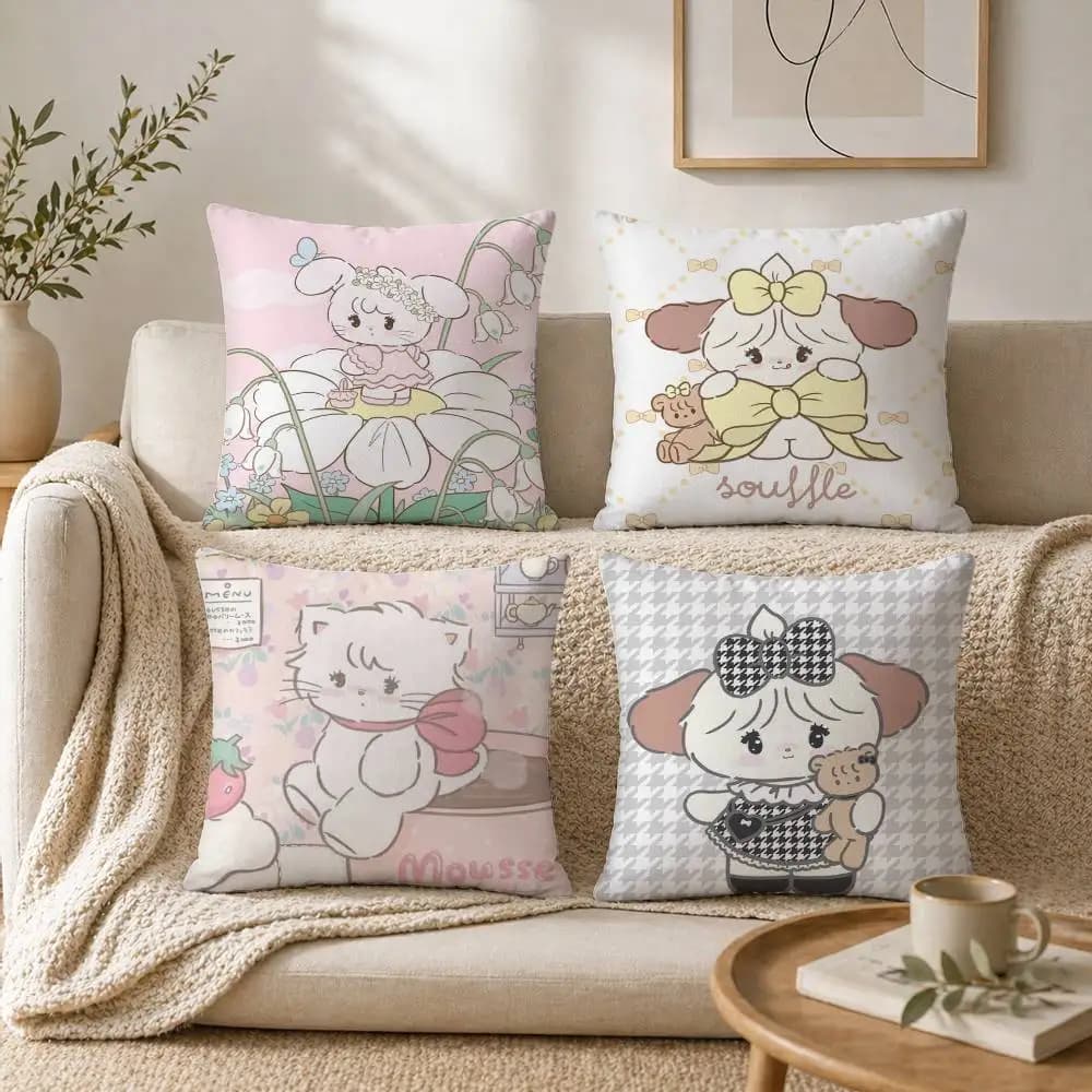 Simpatica federa per cuscino con illustrazioni M-Mikko per divano, soggiorno, ufficio domestico, decorazione, copertura protettiva