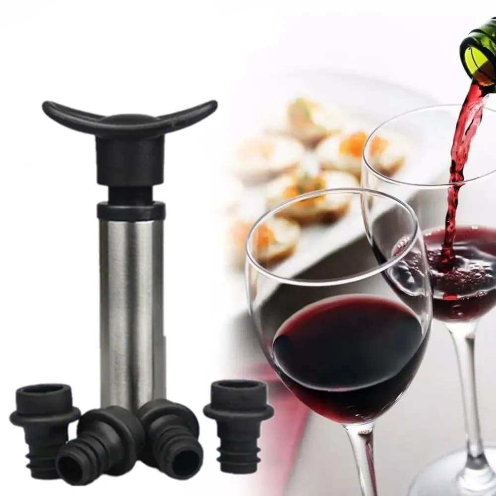Tappo per vino con pompa per vino sottovuoto aeratore per vino Preserver tappi neri in gomma sigillatura presserver bevande tappi in Silicone per bottiglie
