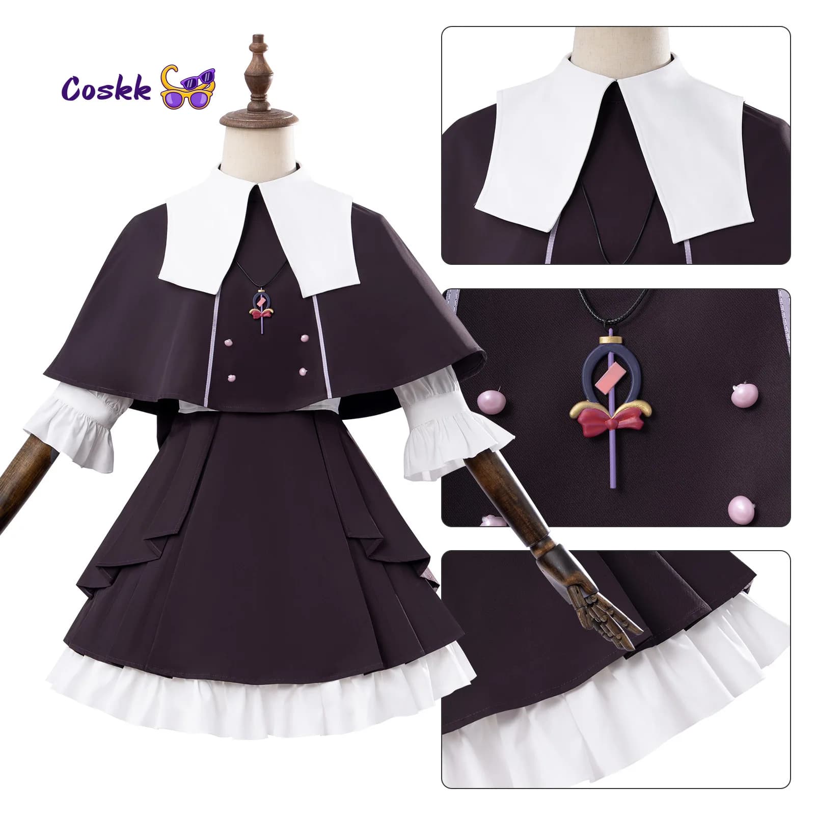 Costume da Cosplay di Moria Luluka per Donne, Set Completo Pretty Cure Detective con Decorazione a Fiocco, Abito per Performance sul Palco
