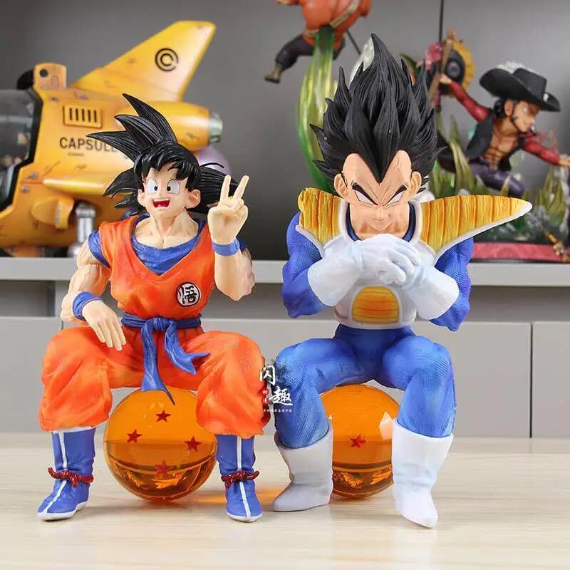 Dragon Ball Son Goku Vegeta Sitting Pvc Action Figure Statua da collezione Decorazione per la casa Ornamento Regalo di compleanno per gli appassionati di anime