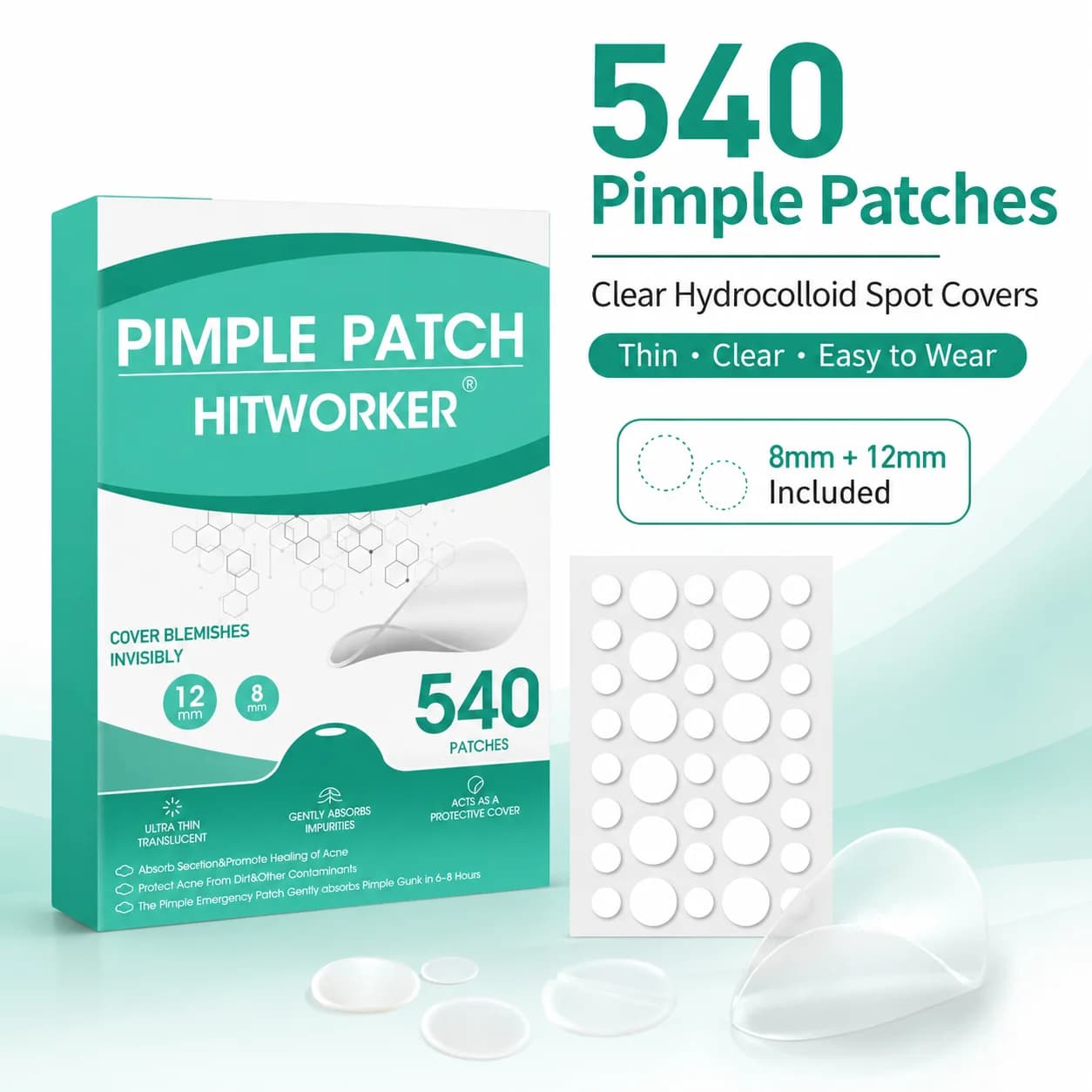 High quality colloidal acne patch - alcohol free, non irritating, high-quality salicylic acid and tea tree oil acne patch
