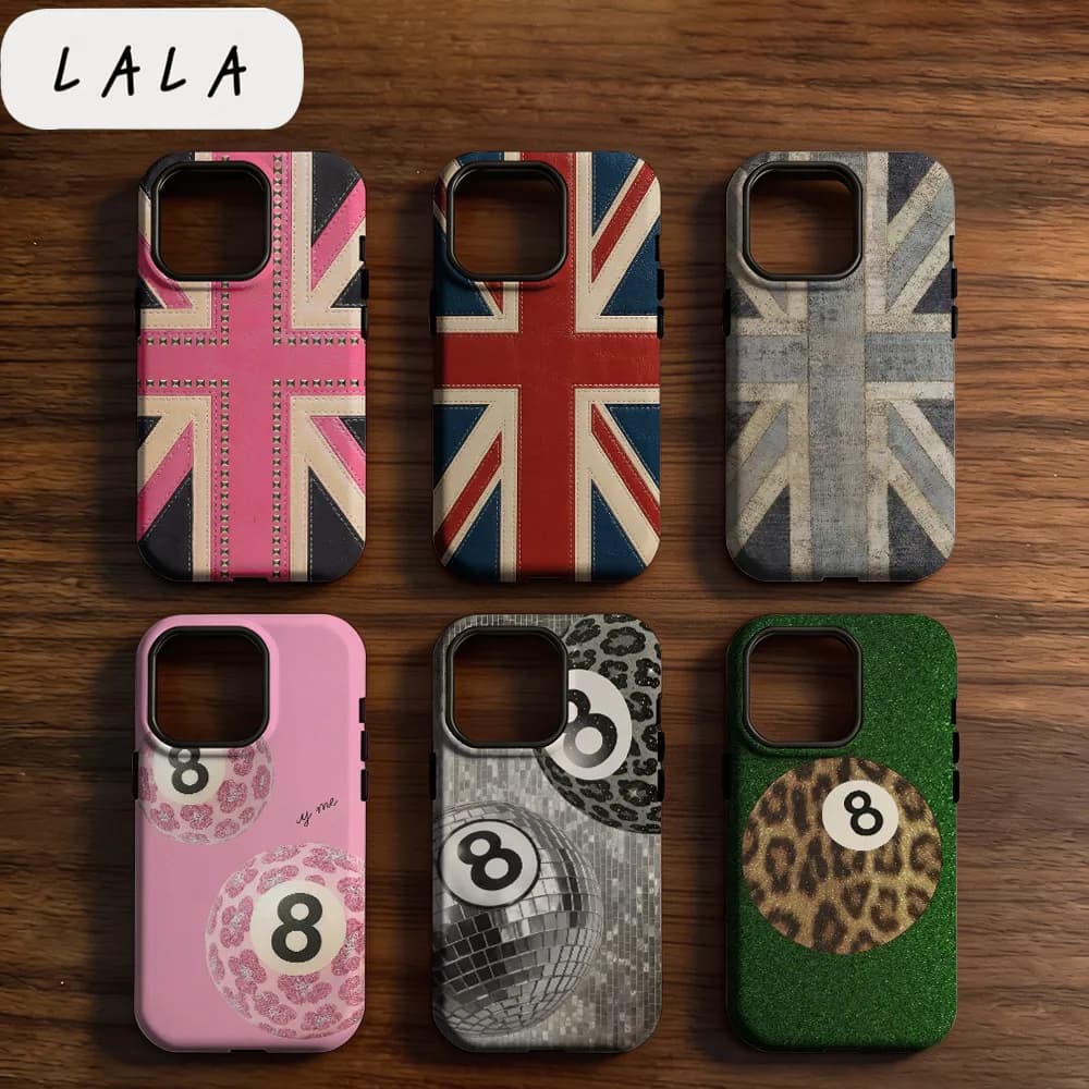 LALA Number Eight Phone Case for iPhone 17 16e 16 15 14 13 12 11 X XS XR XSMAX 7 8 Air Pro Max Plus Luxury Double-layer Back