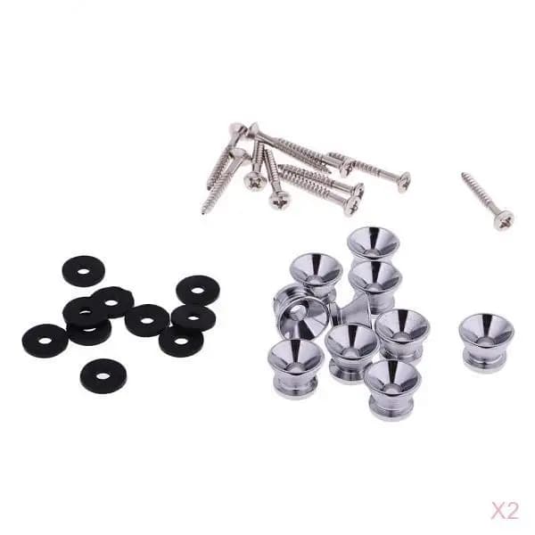 Set di pulsanti di bloccaggio con cinturino in metallo per chitarra basso Ukulele Kit di accessori elettrici acustici con straplocks sicuri