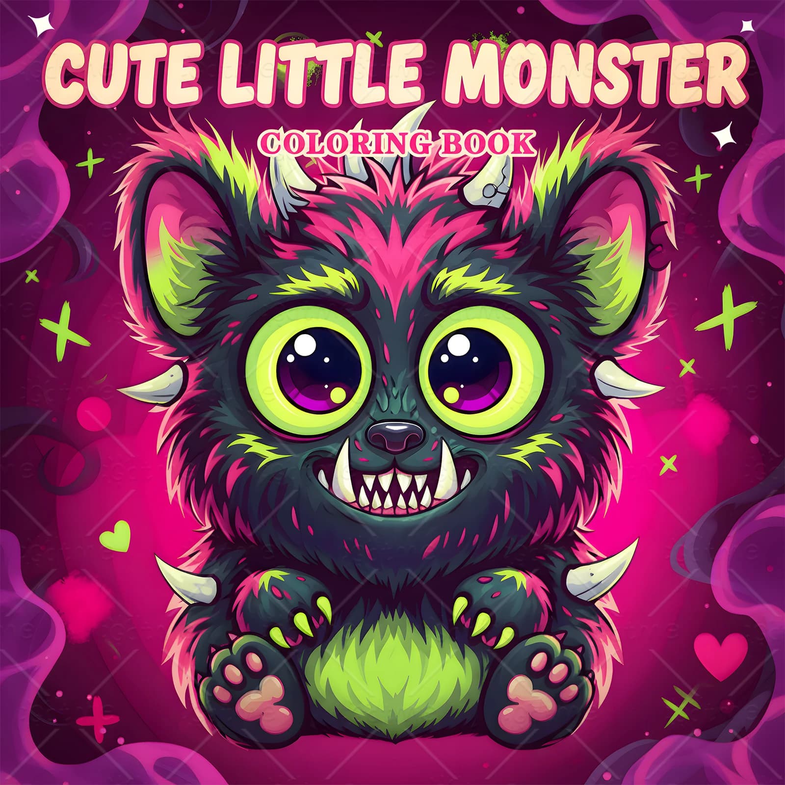 Cute Little Monster Coloring Book 24Page Adult Picture Book Kill Time Graffiti Painting Drawing Gift For Holiday Birthday