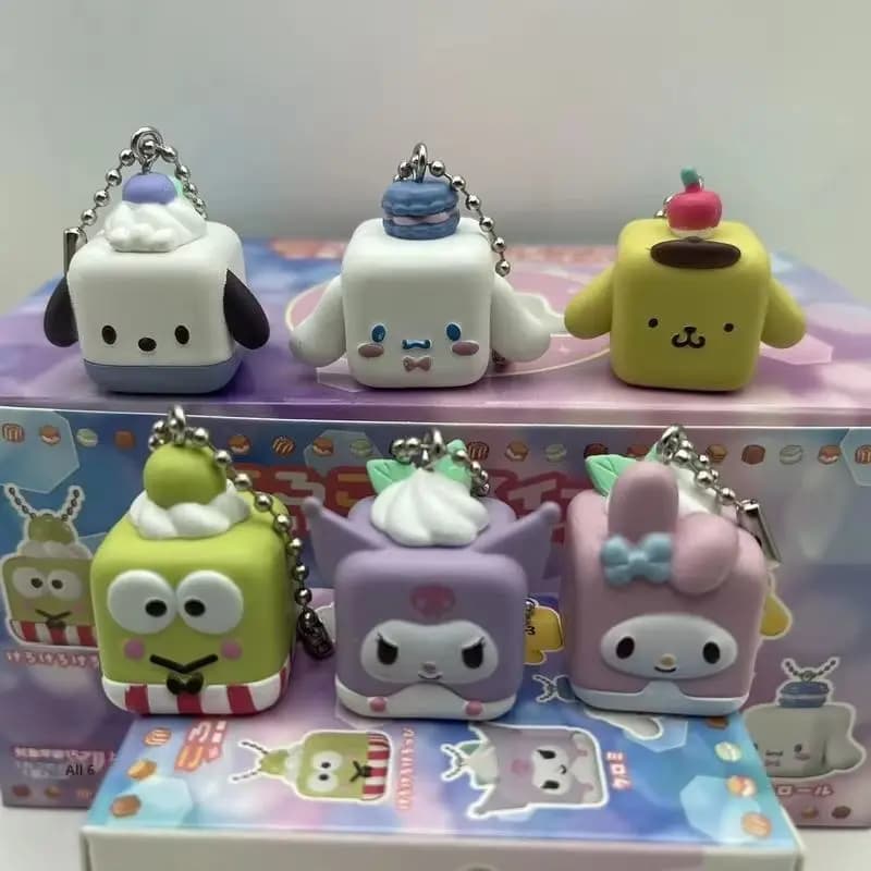 Kuromi Pochacco Cinnamoroll Ciondolo a blocchi Serie Blind Box Kawai Angel Anime Action Figure Kid Giocattoli alla moda Regalo di compleanno