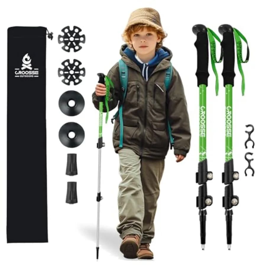 Lightweight Collapsible Hiking Poles - Retractable Hiking Stick, Telescoping Aluminum Trekking Poles 2 Pack, Adjustable Ski Pol