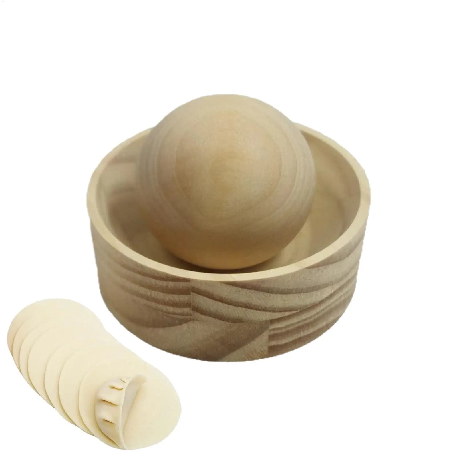 Wood Dumpling Maker Press Tool Wood Mold And Ball Manual Dough Skin Presser Hand Pie Rolling Tool Quick Dumpling Wrapper Maker