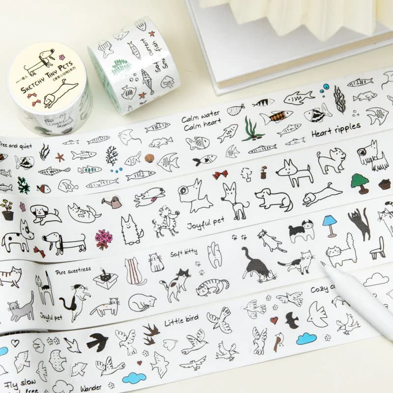 Nastri decorativi 35mm*2m con animali fustellati per DIY, scrapbooking, decorazioni, album fotografici, collage, junk journal, materiali estetici