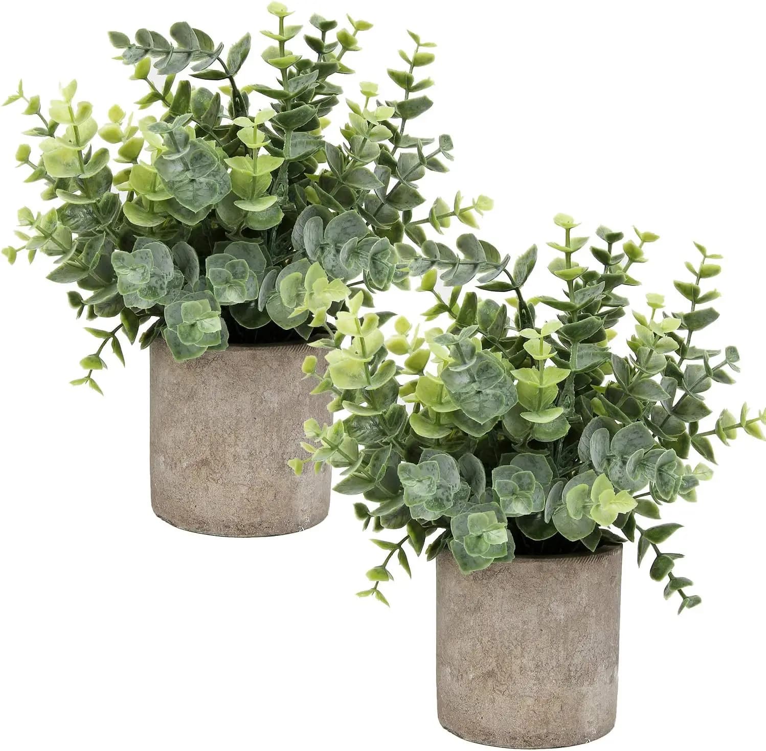 Piante Artificiali in Miniatura in Vaso: Eucalipto, Bosso, Rosmarino, Erbe Finte, Altezza 21-23 cm, Decorazione Verde per Interni, Centrotavola