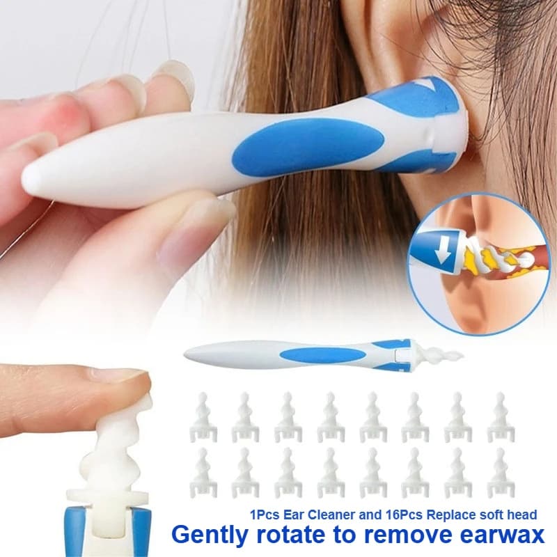 Nuovo paletta per orecchie in silicone a spirale, set di detergenti per orecchie comodo e sicuro, strumento specializzato per la pulizia del condotto uditivo rotante domestico