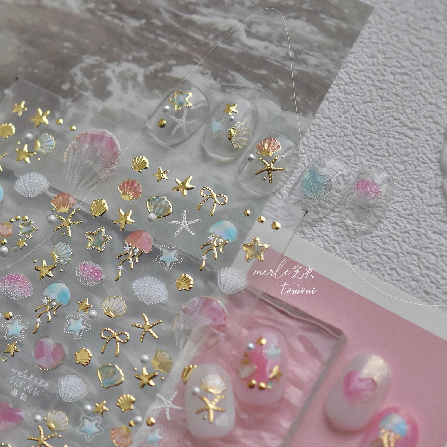 1 pz meduse stelle marine conchiglie adesivi per nail art oro argento fiocchi di cristallo adesivi per unghie autoadesivi decalcomanie per manicure estiva fai da te