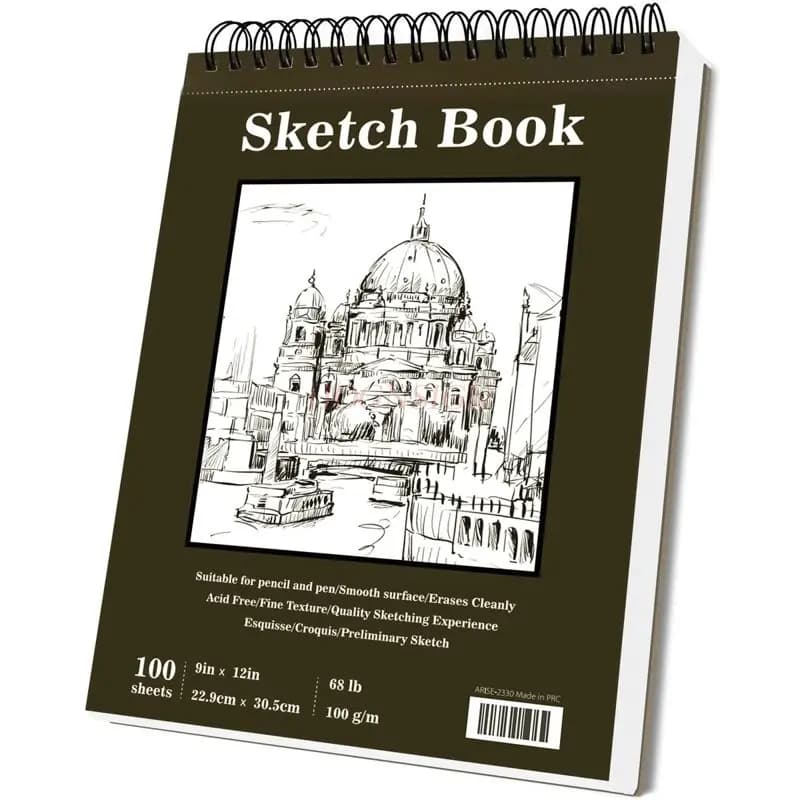 1book Sketchbook Thickened Spiral Sketchbook Children's Art Drawing Blank Paper Drawing Book