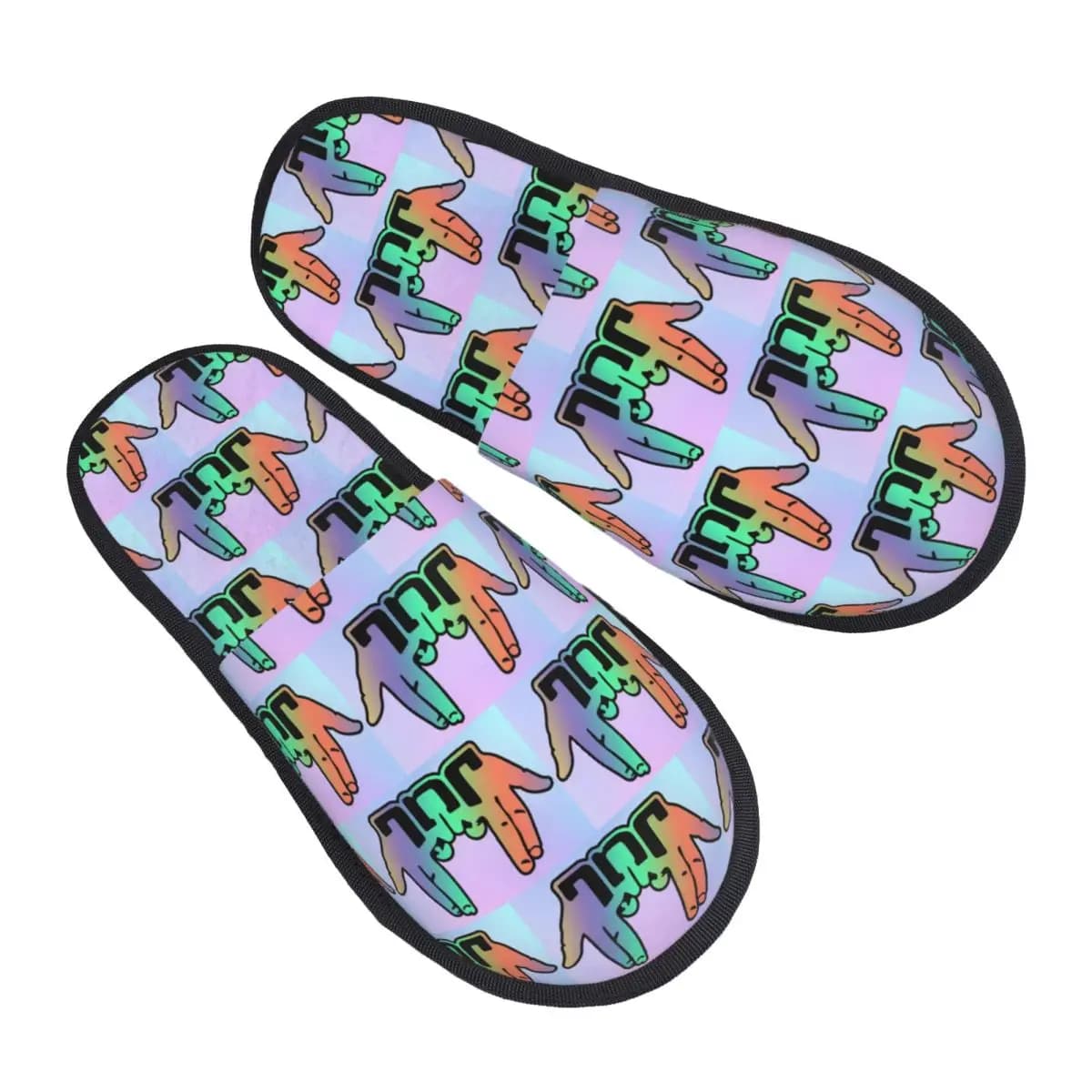 Pantofole Personalizzate JUL per Donna, Morbide in Memory Foam, Stile Rapper Francese, Scarpe da Spa Slip-On