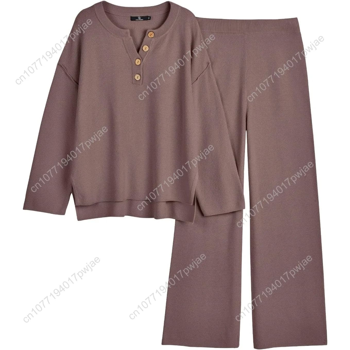 LILLUSORY Women's seating set in 2 pieces, oversize, slouchy, coordinated, knitted