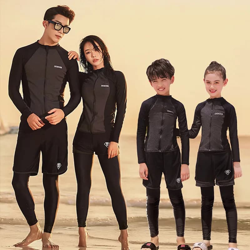 Mute da Sub Genitore-Figlio a Maniche Lunghe e Pantaloni Lunghi, Asciugatura Rapida, Separati, per Coppie, Anti-Medusa, per Snorkeling