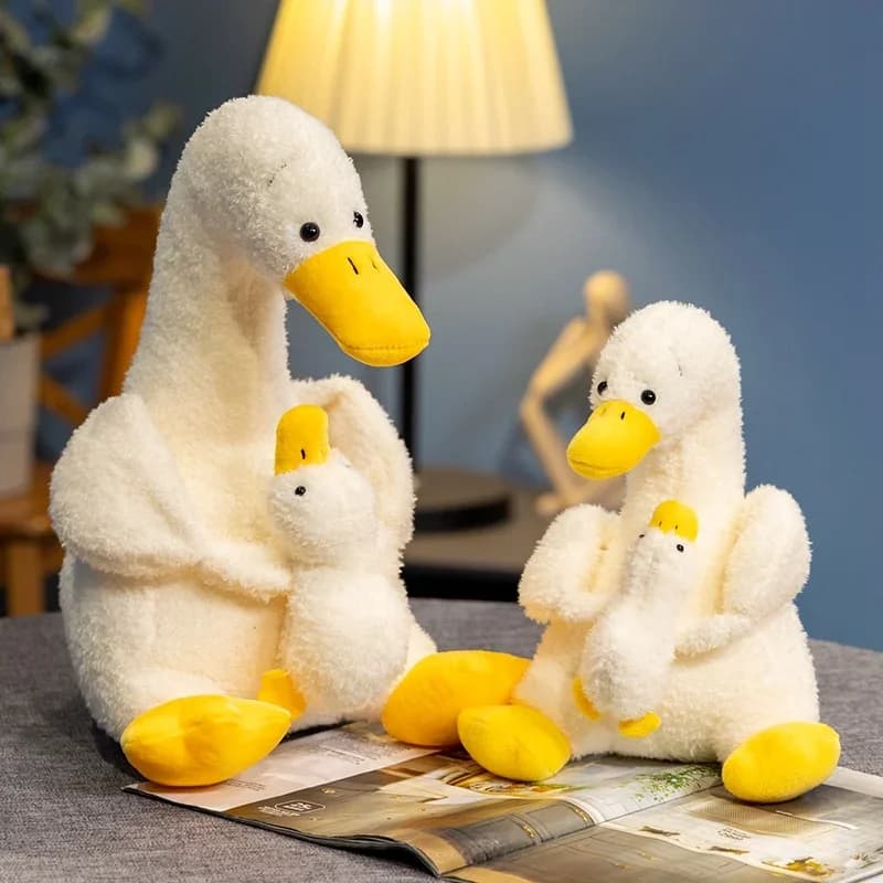 Madre Bambino Anatra Peluche Adorabile Anatra Bambola Peluche Set Madre Figlio Farcito Cuscino Kawaii Genitore-figlio Giocattolo Divertente per Anatra