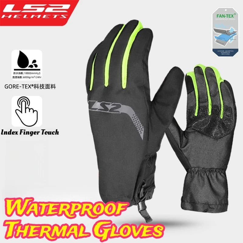 LS2 Motorcycle Gloves LS2 THERMORAIN Motorbike Rain Overgloves Winter Warm Waterproof Off-Road Touch Screen Rain Glove