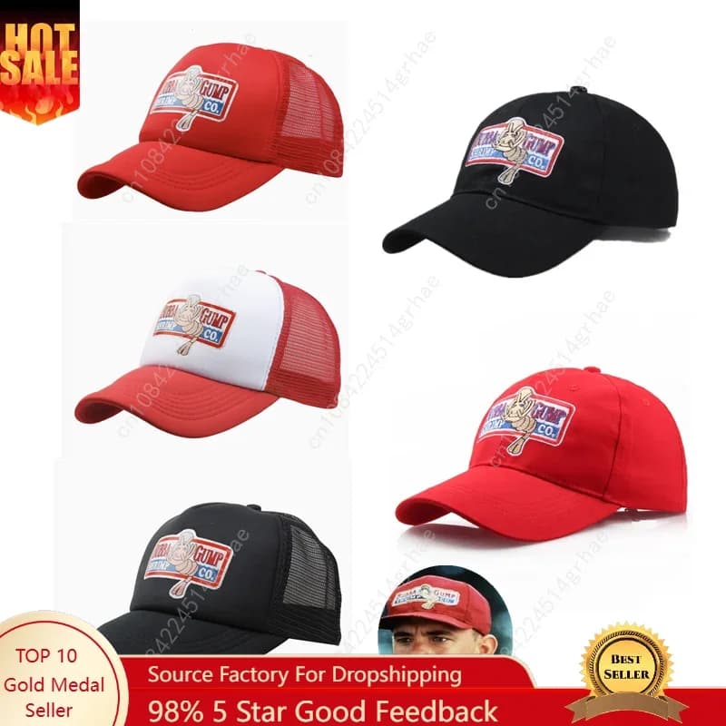 Outdoor Forrest Bubba Gump Red Cap Shrimp CO. Baseball Hat Forrest Gump Costume Cosplay Printed Embroidery Sport Hats