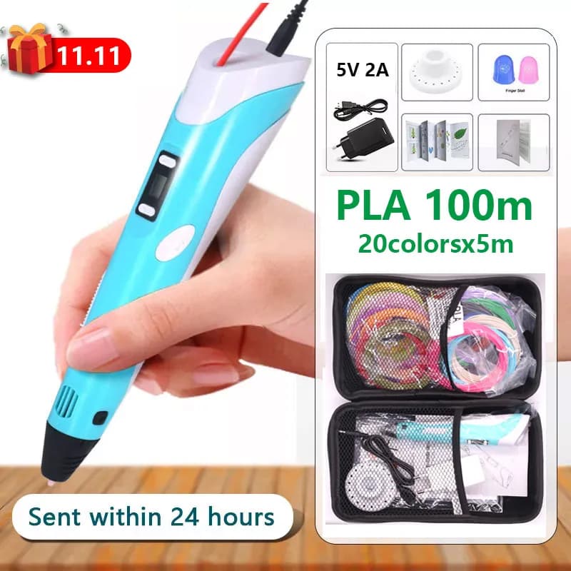 3D children's pen with filament PLA 10/20/30 colors, 3D printing pen, children's Christmas gift 3D creative toy