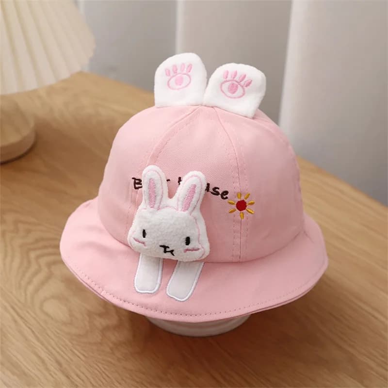 Cappello da pescatore estivo per bambini da bambino Simpatico design animale 3D Berretto di protezione solare a tesa larga Cappelli da bacino per protezione solare da spiaggia per ragazze