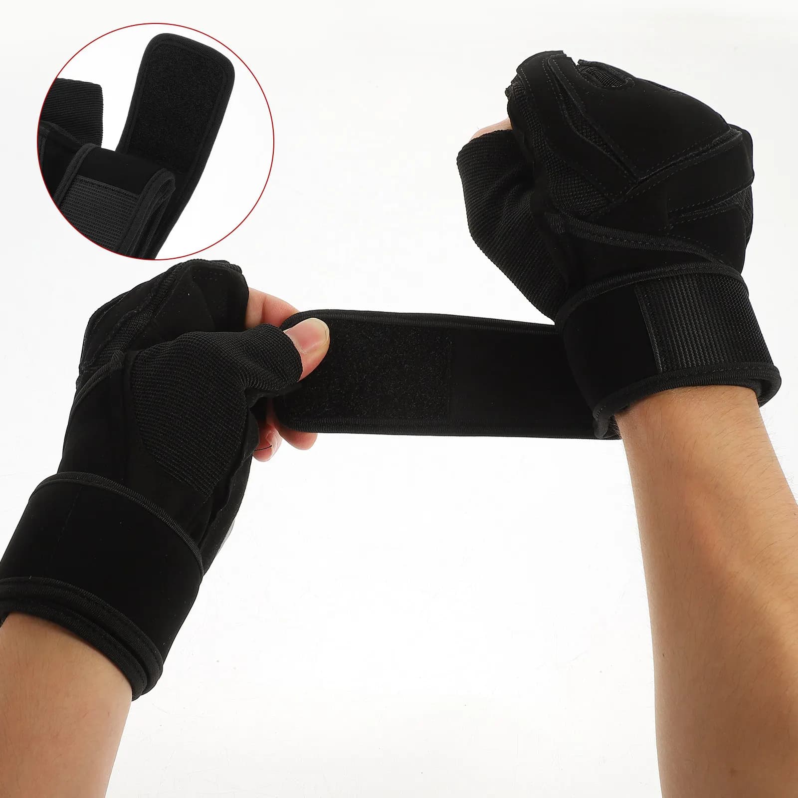 1 paio di guanti per sollevamento pesi, guanti sportivi antiscivolo, leggeri e traspiranti, con supporto per il polso per allenamento con manubri, per uomo