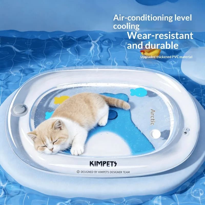 Cuscino ad acqua gonfiabile per animali domestici, tappetino rinfrescante in PVC ispessito antigraffio, letto estivo rinfrescante per cani e gatti, cuscino ad acqua per interni