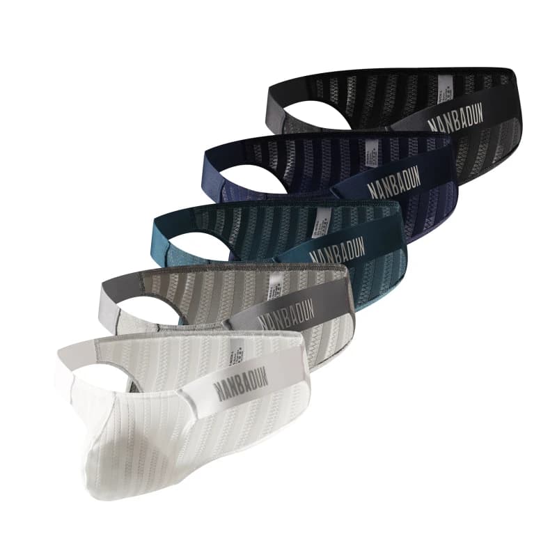 Ice Silk Briefs Men Underwear Male Wide Belt Panties Sexy U Pouch Bikini Slips Hombre Breathable Men Exotic Lingerie