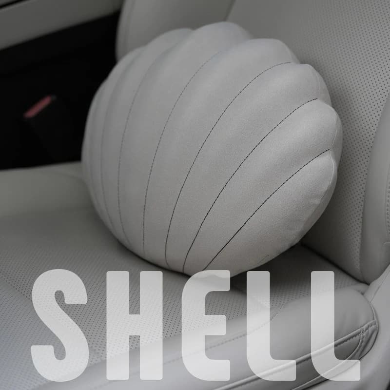 Cuscino Lombare per Auto a Forma di Conchiglia, Ergonomico in Memory Foam, Supporto Lombare Traspirante per Sedile Auto