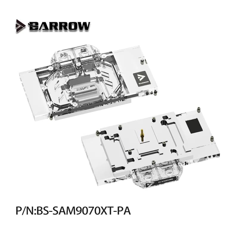 Barrow GPU Water Block for Sapphire Radeon RTX 9070 XT PULSE / PURE / METAL Video Card / Copper Radiator BS-SAM9070XT-PA