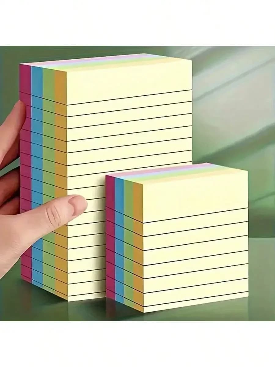 100/200 pezzi, foglietti adesivi colorati con righe orizzontali, portatili, pratici e facili da usare per studenti e impiegati, Back