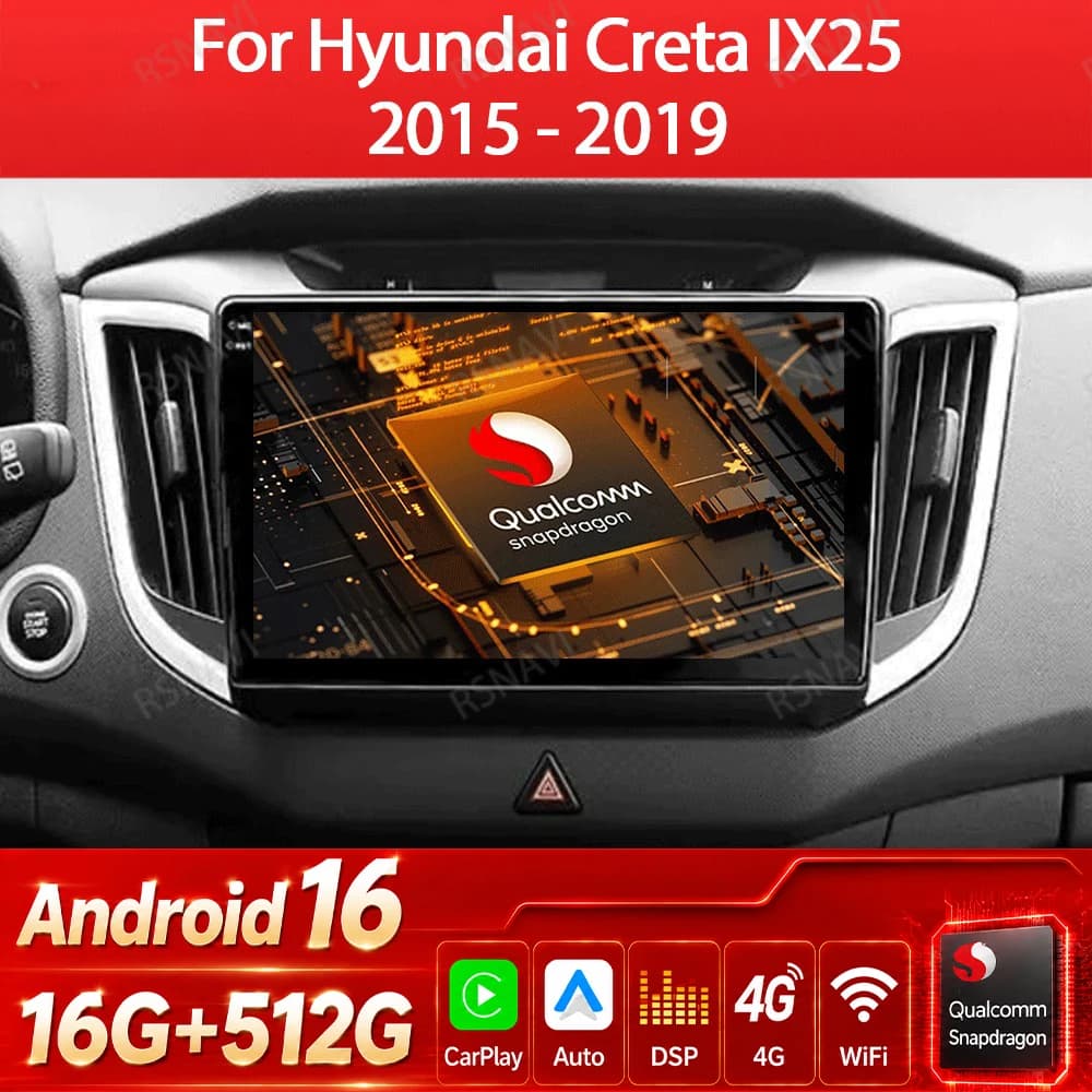 Android 15 Wireless Carplay Auto Per Hyundai Creta IX25 2015 2016 2017 2018 2019 Autoradio Lettore Video Multimediale Navi GPS WIFI