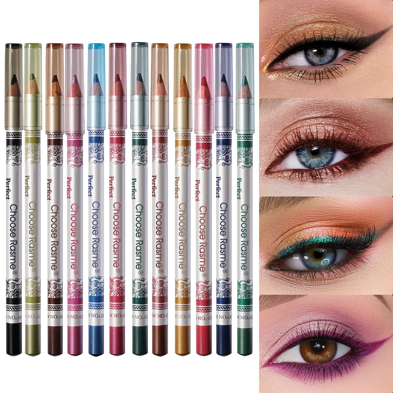 12 color cream eyeliner pencil, easy to apply, anti-fashion, high-wearing, daily makeup accessories for women