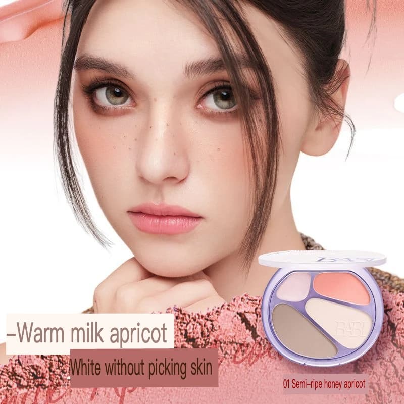 Multi-Use Highlight Shadow Face Brightening Under-eye Concealer And Lipstick All in One Beauty Makeup Palette for Women