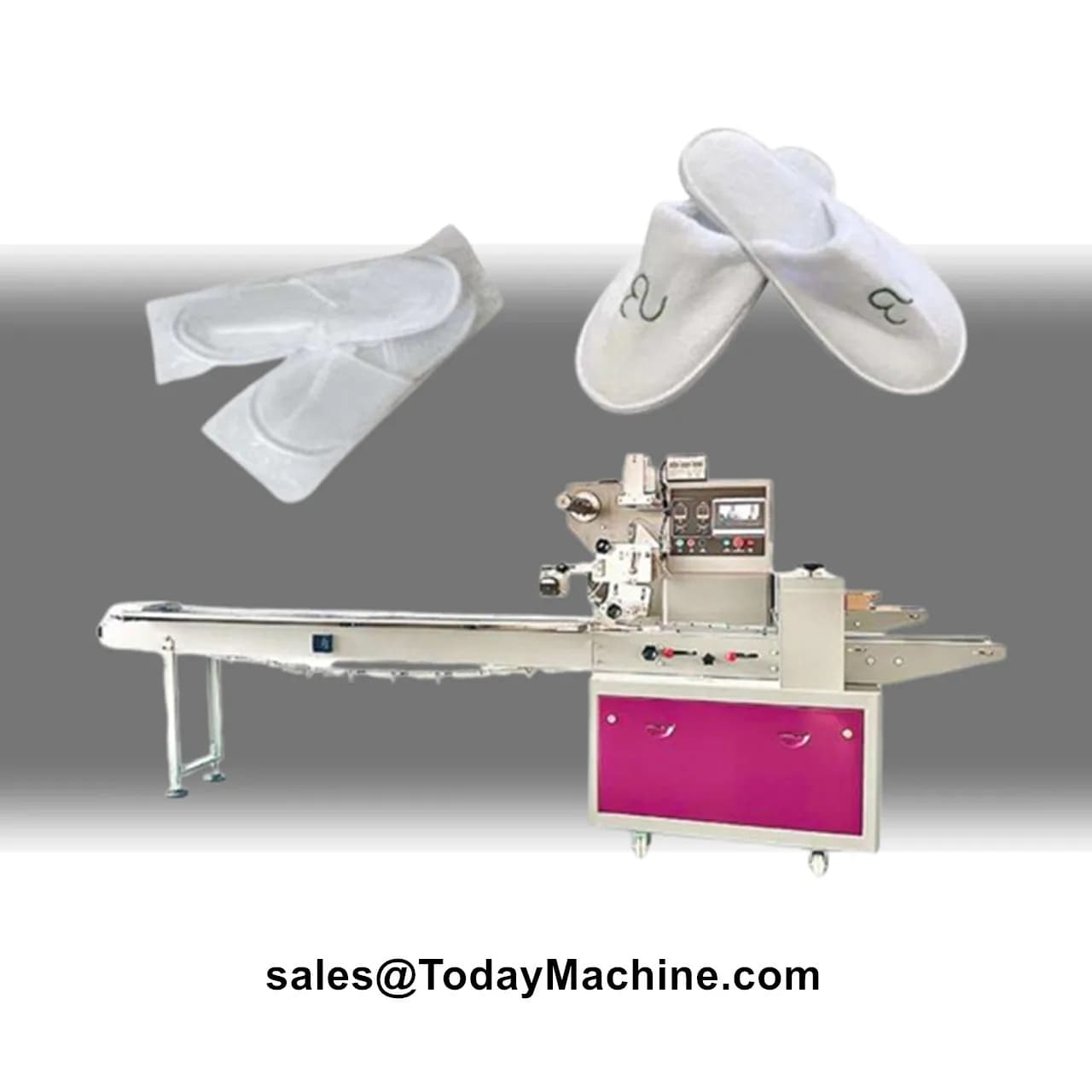 Horizontal Pillow Flow Pack Food Bread Candy Cookie Snacks Automatic Wrapping Machine