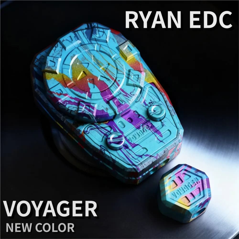 RYAN EDC VOYAGER Titanio Nuovo Colore Push Slider Cricchetto Fidget Spinner Agitarsi Giocattoli Per Adulti Ansia Sollievo Gadget Giocattoli Da Tavolo