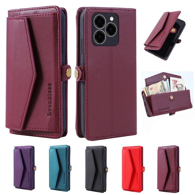 Custodia a Portafoglio per Meizu Note 21, Cover in Pelle per Meizu Note21, Versione Globale, Coque Fundas