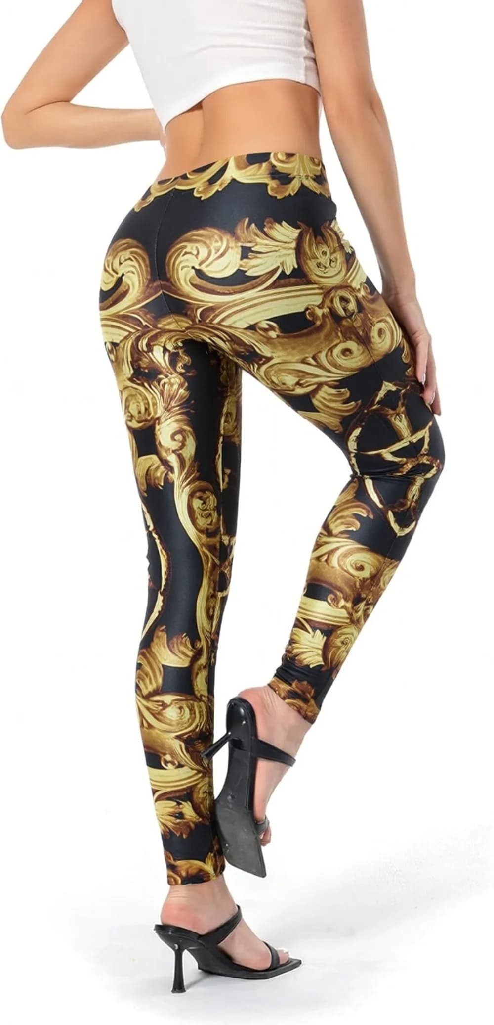 Pantaloni da yoga con stampa Cleopatra dell'Egitto per donna, leggings da allenamento con compressione e controllo della pancia