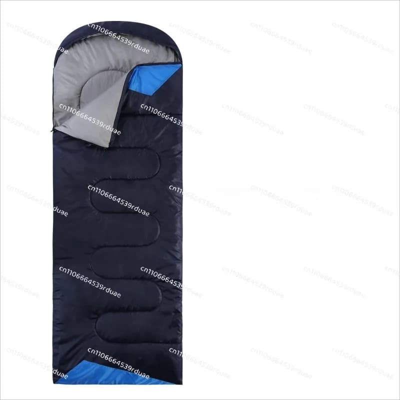 Spring, autumn and winter outdoor envelope type widened hooded sleeping bag camping supplies